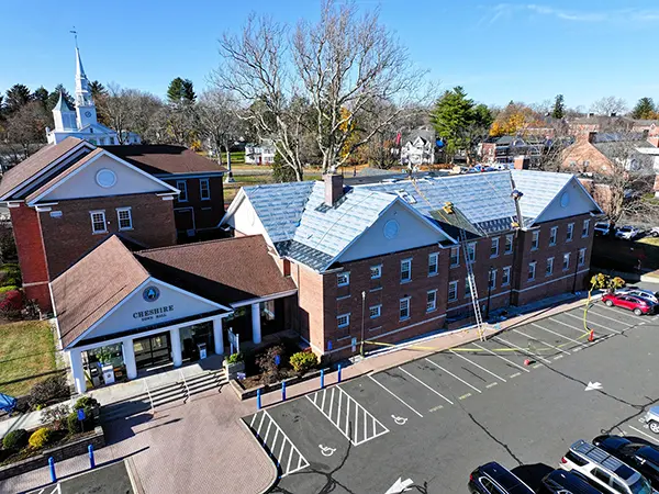 Cheshire Town Hall roof replacement before